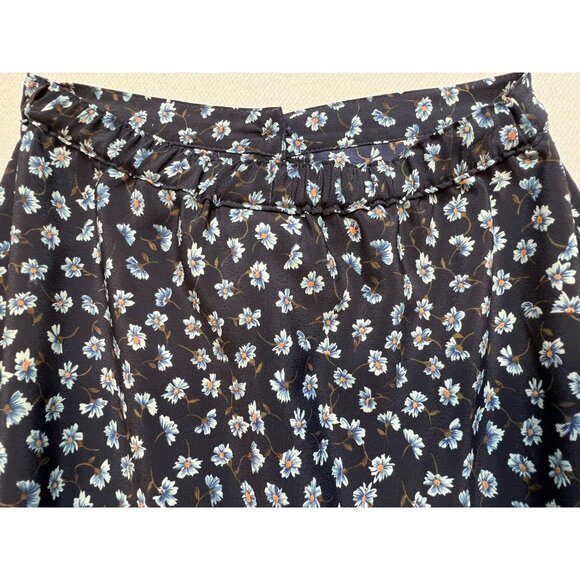 Sostanza Women's Coastal Midi Skirt Size Small Navy White Floral - Picture 7 of 9